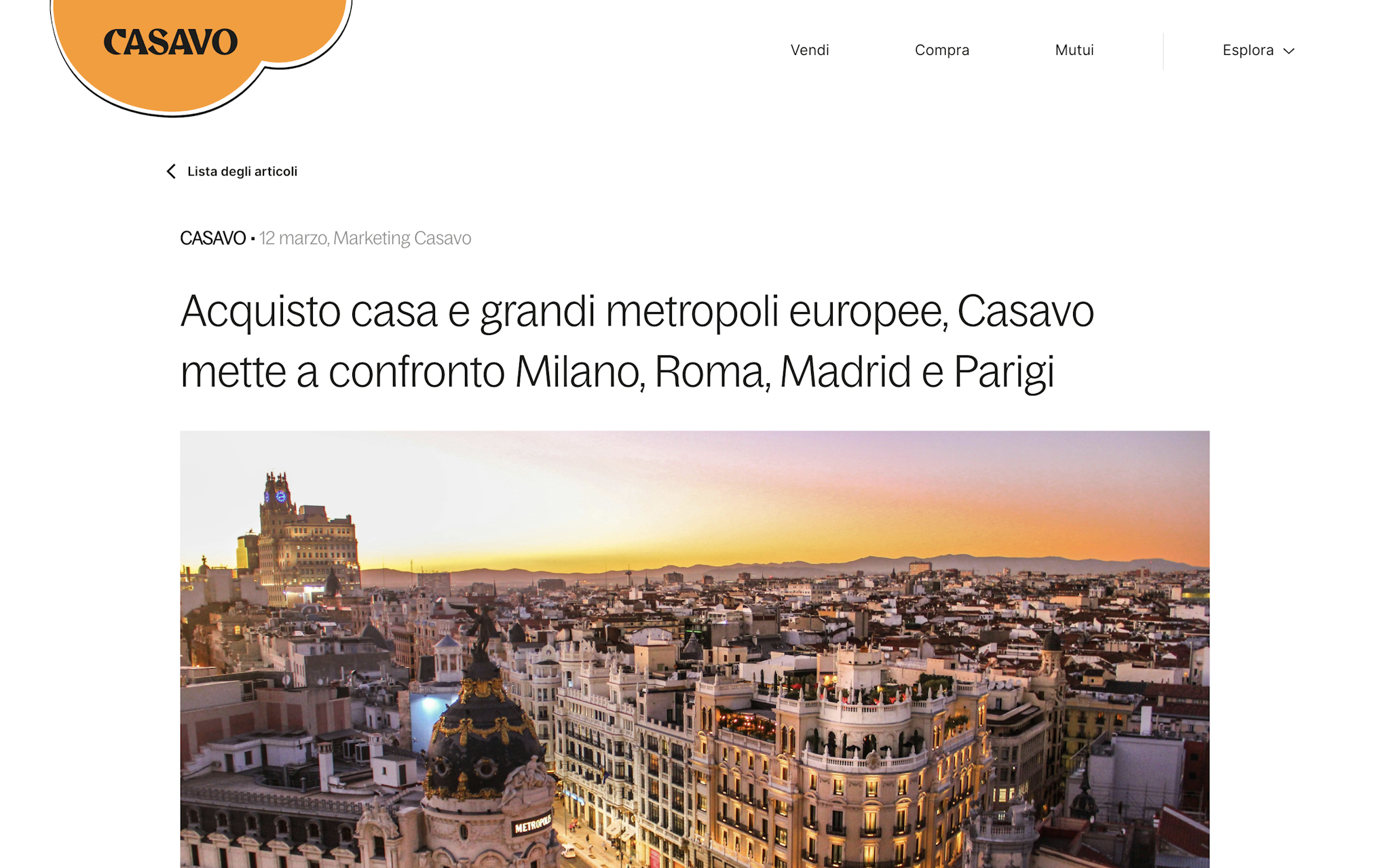 Casavo website made with React Bricks